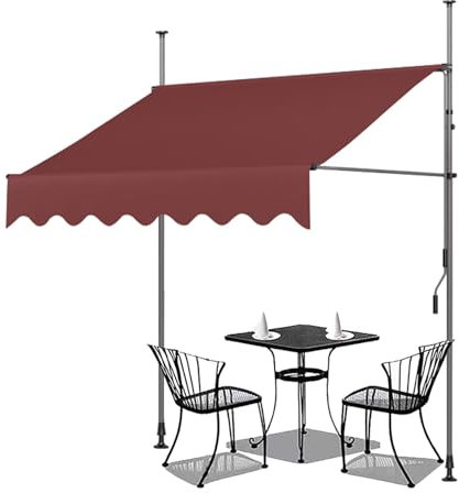 LXRHLIKG Store Banne Rétractable, Store Banne de Patio Parasol Réglable en Hauteur Rétractable pour Cour Arrière, Jardin (Color : Red, Size : XXL)