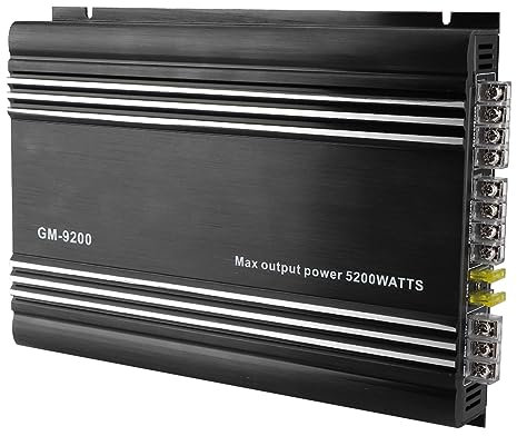 Amplificatore HiFi Stereo per Auto o Amplificatore di per Auto 12V in Alluminio Nero 4x70W Amplificatore per Auto a 4 Canali, Potenzia il Tuo per Auto con Questo