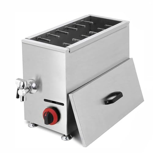 guoyjmm 21L GPL au gaz Commercial coréen au gaz pour Hot-Dogs au maïs, Grande friteuse Friteuse pour Corn Dogs, 12 Crochets, température réglable