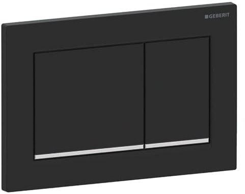 Geberit Omega20 Betätigungsplatte, für 2-Mengen-Spülung, eckig, 115.080.14.1, Farbe: Schwarz matt lackiert