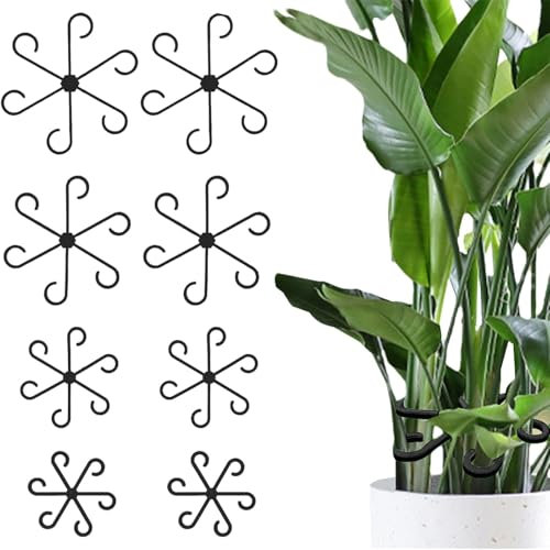 8 PCS House Plant Support, Plant Support, Climbing Plant Support, Plant Stakes Metal Half Round Plant Support Ring Cage, Garden Plant Supports for Rose, Flowers, Vine and Tomato Plants