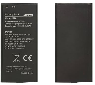 Vvuilsty B26 Ersatzakku für Cat B26 Caterpillar B26, 0-Zyklen-Batterie kompatibel mit Cat B26 Telefon Caterpillar B26 Handy Seniorenhandy Telefon mit Reparaturwerkzeug-Kits