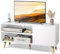 WLIVE TV-Schrank Weiss, Weiß TV Lowboard Fernsehschrank für Fernseher bis zu 55 Zoll, Fernsehtisch Lowboard 120 cm lang, Fernsehtisch, für Wohnzimmer Esszimmer, Schlafzimmer Moderne Stil