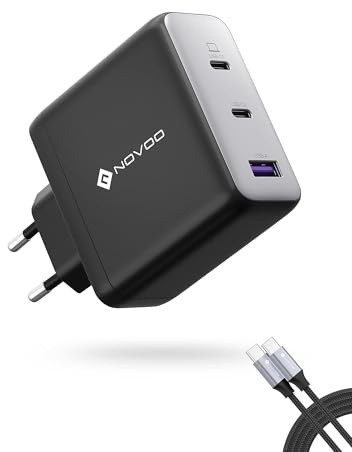 NOVOO Cargador USB C 120W, 3 Puertos GAN III, Cable PD 100W, MacBook