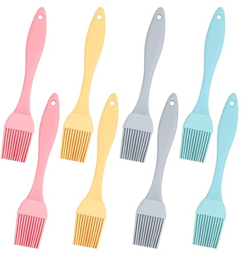 8 Pcs Silicone Pastry Brushes,Detachable Basting Brushes Heat Resistant,Nonstick Oil Brush for Cooking,Easy to Clean,Kitchen Cooking Tools,Multifunction Brushes for Barbecues,Pastries,Baking