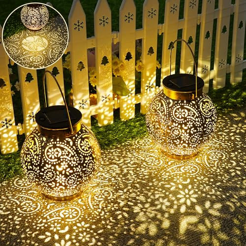 Lot de 2 lanternes solaires pour l'extérieur - Décoration de balcon