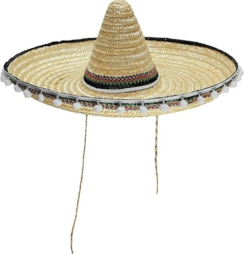 TrendandStylez Sombrero Mexikohut Strohhut Partyhut Sonnenhut Strandhut 48cm