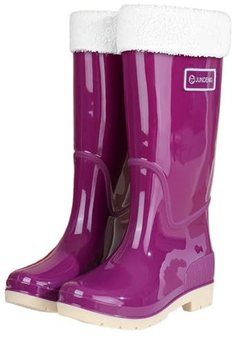 Stivali in Gomma Donna per Pioggia Comode Scarpe da Pioggia da Giardino Impermeabili Wellies Ankle Boots Esterno con Comfort Ultimi Moda Antivento Stivali con Suola Antiscivolo per Esterni