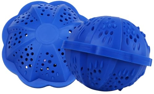 WEVOH Öko Waschball 2er Set Blau – Nachhaltige Waschkugel mit Keramikgranulat für bis zu 1000 Wäschen – Waschmittelersatz, Allergiker geeignet, Wiederverwendbar, Waschmaschinen Zubehör ohne Chemie