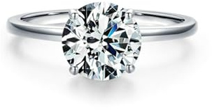 Stfery Solitärring Platin Damen, Trauringe mit Moissanit 2ct Echte Goldschmuck Gr.54 (17.2)