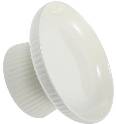 JECOMPRIS 7-Inch Milk White Ceramic Cake Stand Footed Base – Chocolate Display Stand and Dessert Tray for Party, Wedding, and Birthday Use