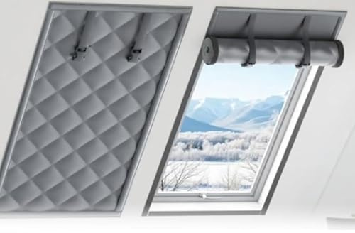 Generico Kit di Isolamento Termico Antivento e Fonoassorbente per Finestre, Tenda Termica A 3 Strati Resistenti al Freddo e Impermeabili 80/120/200 Cm Pellicola Isolante,Grigio,20x35in/50x90cm