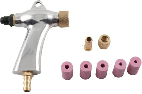 Sand Blaster Gun - Aluminum Alloy Air Sandblaster with 5 Ceramic Nozzles for Sandblasting Cabinet Use