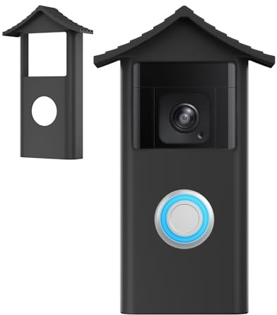 Augstci Silicone Skin Cover for Ring Battery Doorbell (2024 Release) – Weatherproof Protective Case Cover – Heat & Cold Resistant (-40°F to 220°F) – Easy Snap-On Install, Black