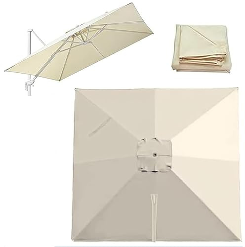 Telo Ricambio Ombrellone Quadrato, Telo Ombrellone Ricambio 8 Stecche, Ideale per Mercati All'aperto, Protezione UV(Beige,3x3m(10x10ft))