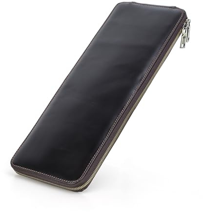 SparklWLeaf Herren Krawatten Reisetasche Echtes Leder Reise 2 Slots Krawattenetui Krawatte Aufbewahrungsbox Krawattenhalter handgefertigt