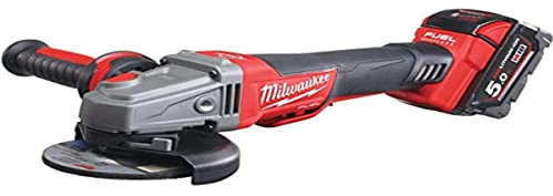 Milwaukee 4933451544 – M18 CAG-125 X pdb-502 X SMERIGLIATRICE 18 V 5,0 Ah litio M18 Fuel senza spazzole litio Disco 125 mm con interruttore di pannello DMS e freno