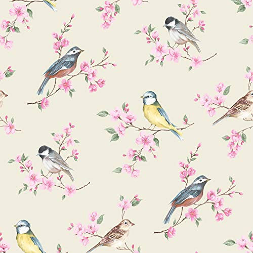 Superfresco Easy Vögel Vliestapete 10mx52cm | Tapeten Wohnzimmer, Wandverkleidung | Einfach anzubringen und zu Entfernen 1005 x 52