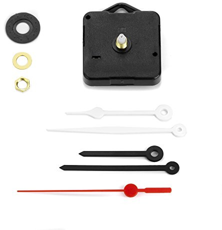Clock-it Meccanismo Orologio Silenzioso con Gancio – Perno 16mm – 2 Set di Lancette incluse – Kit Orologio Fai da Te per Quadranti fino a 6mm Made in Italy
