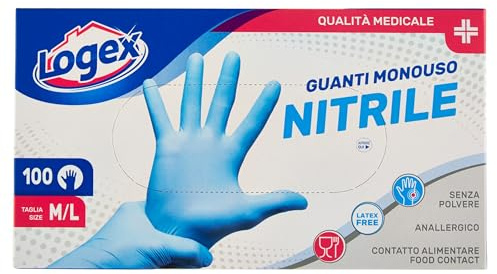 Logex Guanti Monouso Nitrile Taglia M/L 100 pz