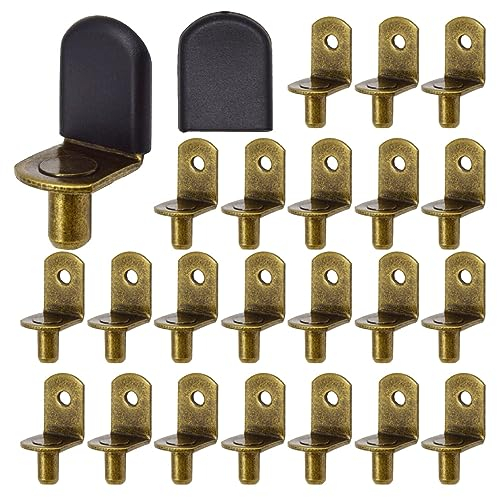 Ruidee 30 supporti per scaffali, a forma di L, in metallo, per armadio, libreria, supporto (bronzo)