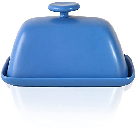 jiaquanwufeng-2022 mantequillera Plato de Mantequilla de cerámica con Tapa for encimera, Mantenimiento de Mantequilla contenedor de Color Mate Porta Mantequilla