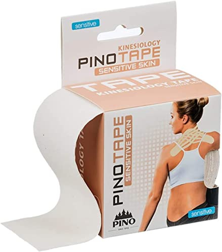 Pinotape Therapy Kinesiologisches Tape 5 cm x 5 m Baumwolle Sensitive Ungef?rbt 5er Pack