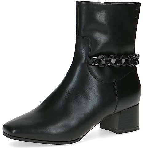 CAPRICE Damen Stiefeletten mit Absatz Memotion aus Leder Elegant Weite G, Schwarz (Black Nappa), 36 EU