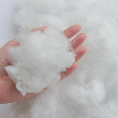 Luxus Füllwatte 1kg - Waschbar & Allergikerfreundlich - Bastelwatte, Kissenfüllung & Füllmaterial für Kissen, Watte für Wolkendecke & DIY Projekte, 95°C Waschbar, Oeko-Tex Zertifiziert(1000g)