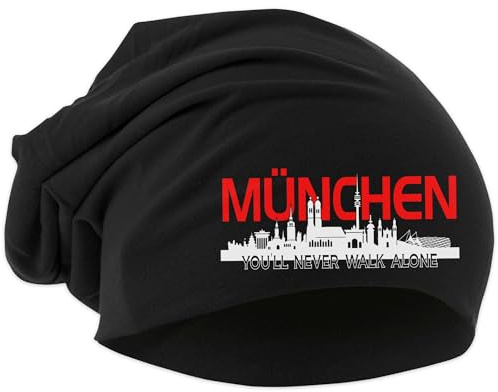 UGLYSHIRT München Skyline Mütze | Strickmütze München Sport Mütze Hut Logo Hat Stadt Dehnbar Beanie
