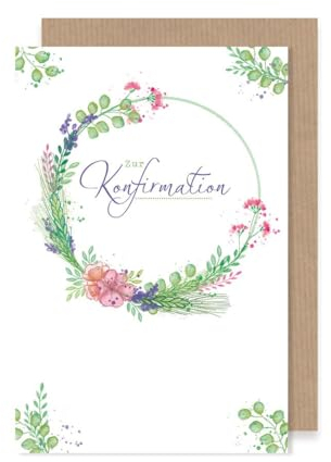 Konfirmation Karte Avan Nature Nachhaltig schöne Grußkarte Blumenkranz 16x11cm