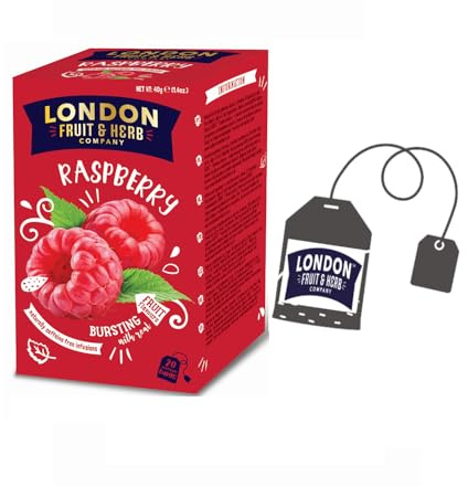 LONDON FRUIT & HERB COMPANY London Fruit® | Infusión de Frambuesa e Hibisco | Sobres individuales de infusión - 20 filtros (40 gr) | Té de hierbas afrutado sin cafeína