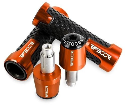 AIERDEYP Motorrad Lenkergriffe Griffe for Suzu&ki RF900 RF900R RF 900R 1994 1995 1996 1997 CNC Hndlebar Grips Ends Weight Handle bar Grip end Anti Vibration Silder (Color : B-ORANGE)