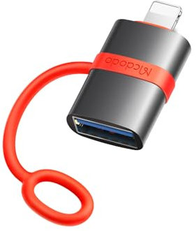 mcdodo Adattatore da Lightning a USB per iPhone,Adattatore USB 3.0, compatibile con iPhone/i-Pad, hub, tastiera MIDI, mouse, tastiera, fotocamera, lettore di schede (Lightning a USB-1)