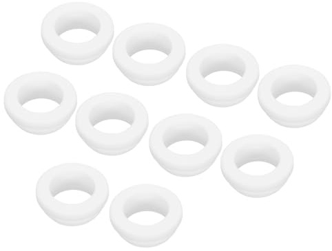 sourcing map 10Pcs Snap Silicone Rubber Grommet Plug Mount Dia 20mm ID 16mm Narrow Groove Width 2mm Seal Anti-Scratch Sleeves for Electrical Box Cable Pipes White