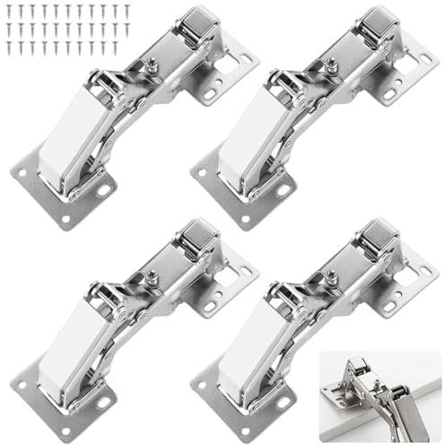 GBACHOOSE 4 Stück 175 Grad Scharniere, Scharniere für Schranktüren, Möbelscharniere Aufschraubscharniere für Schrank Möbel Schranktür Schrankscharnier Aufschraubscharnier Scharnier Küchenschrank Tür