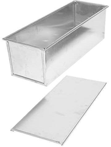 KONTONTY Bread Mold Loaf Pan with Lid 600g Metal Baking Pan Non-Stick Covered Toast Mold for Household Bread Making and Oven Baking