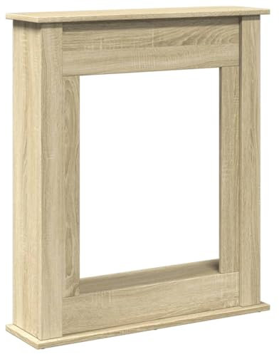 vidaXL Cornice per Camino Rovere Sonoma 75x20x87,5 cm in Truciolato, cornice per caminetto, struttura per camino, decorazione camino