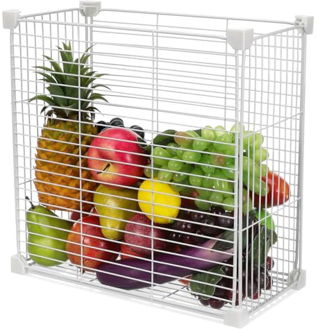 Cabilock Freezer Partition Bar White Iron Freezer Divider for Refrigerator Storage Adjustable Food Organizer with Breathable Mesh for Home Use