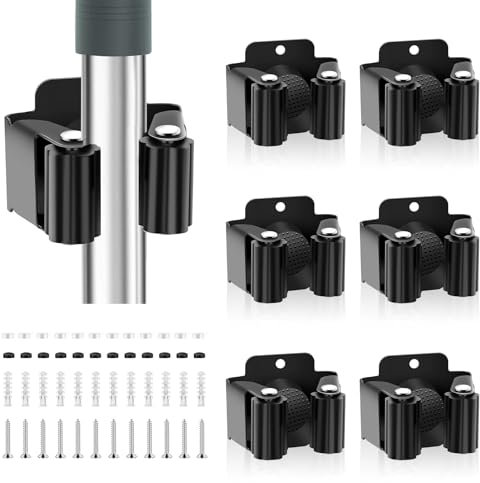gaoduanluoluo 6/12 Stück Gerätehalter Set, Besenhalterung Wand, Gartengerätehalter, Werkzeughalter für Küche Zuhause Badezimmer Garage (6)