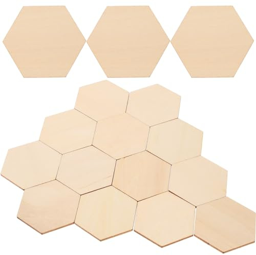 Garneck 50 Stück Hexagon-Holzscheiben Aus Unbehandeltem Holz – Ideal Für DIY-Bastelprojekte Kreative Ornamente Und Individuelle Geschenkanhänger Größe 50 Mm Unvollendete Holzstücke Zum