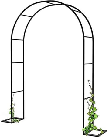 Arco de jardín con estructura metálica, pérgola, pabellón para plantas trepadoras, ancho de 120 cm a 240 cm, soporte decorativo de rejilla para rosas, vides, decoración de arco para exteriores