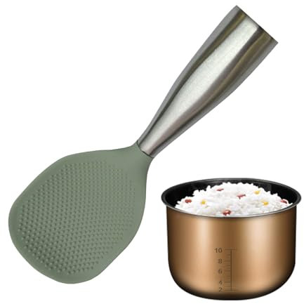 Cucchiaio di riso, paletta di riso,Spoon in piedi in silicone antiaderente - Strumenti da cucina resistenti al calore, accessori per pentole per purè di patate, verdure