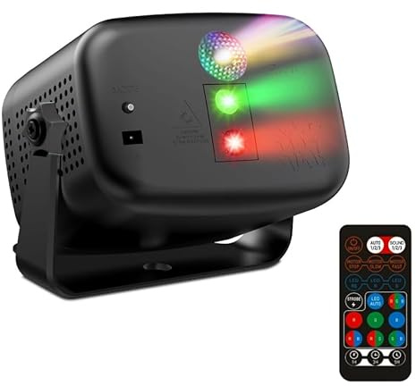 Luce LED da discoteca, strobo RGB con 60 effetti, 3 modalità, mini discoteca, telecomando, timer, porta USB per feste club, compleanni, matrimoni
