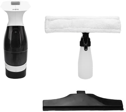 Ventana Sobreegia Al Vacío, Aspiradora de Ventana Inalámbrica con Botella de Spray y Tela de Microfibra, Herramienta de Limpieza de Limpieza Eléctrica para Duchas Azulejos (EU)