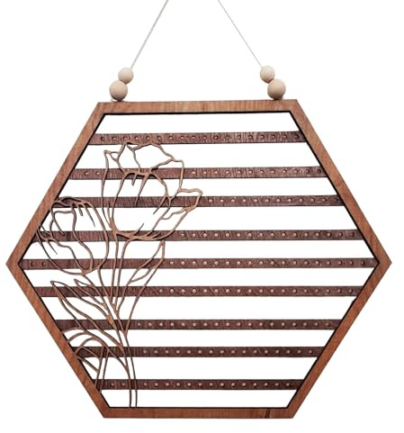 Générique Hängender Ohrringhalter – Schmuck-Organizer zum Aufhängen, Wand-Display für Ohrringe, sechseckig, Geschenk für Frauen und Mädchen