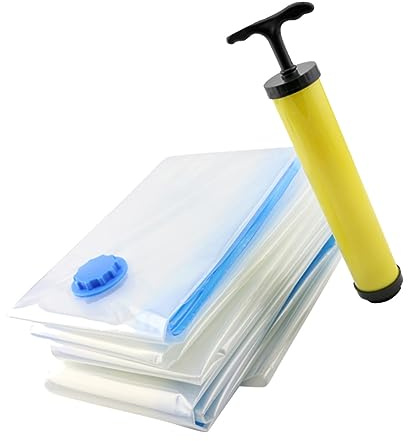 Mobestech 5pezzi Sacchetto Sottovuoto per Vestiti Sacchetto di Compressione Sottovuoto in Pa e Pe di Stoccaggio Resistente all Umidità Polvere Colore Casuale