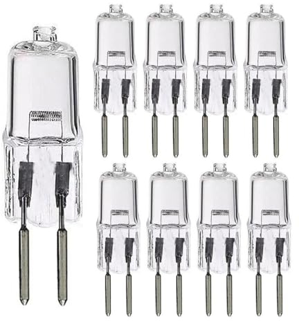 UGEFKMQ 10PCS Ampoule Halogene G5.3 50W 12V Lampe GU5.3 Base Bi-Pin Halogène Capsule transparente Ampoule G5.3 12V 20W Mini Spotlight Lampe Blanc Chaud 50W