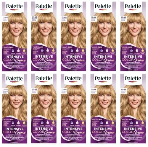 Confezione da 10 palette di colori intensi 12 – 46 (BW12) Natural Light Blond Color – Full Box – con istruzioni in lingua inglese (lingua italiana non garantita)