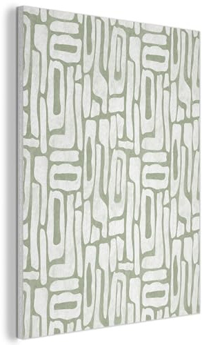 MuchoWow© Akustikpaneele Filz Deko Schlafzimmer Aesthetic Wandpaneele | 70x100 cm - Wohnzimmer Schallpaneel Design Geschenk Living Room Decoration Grün - Weiß - Gewunden